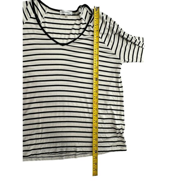 Calvin Klein‎ Shirt Top Blouse Size M Striped Corpcore Classiccore Preppy Retro - Picture 5 of 13